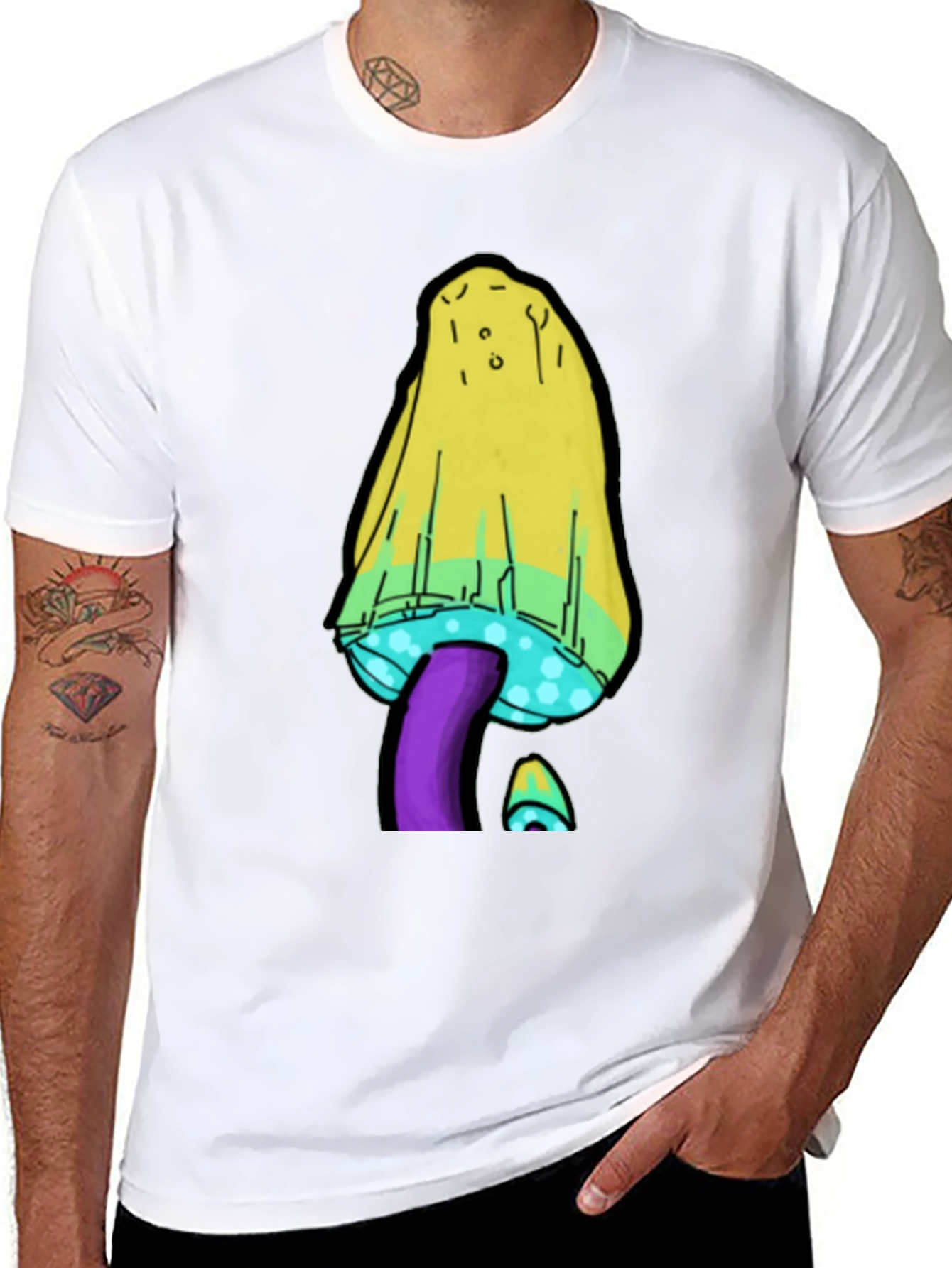 Psychedelic Mushroom T-Shirt - Black