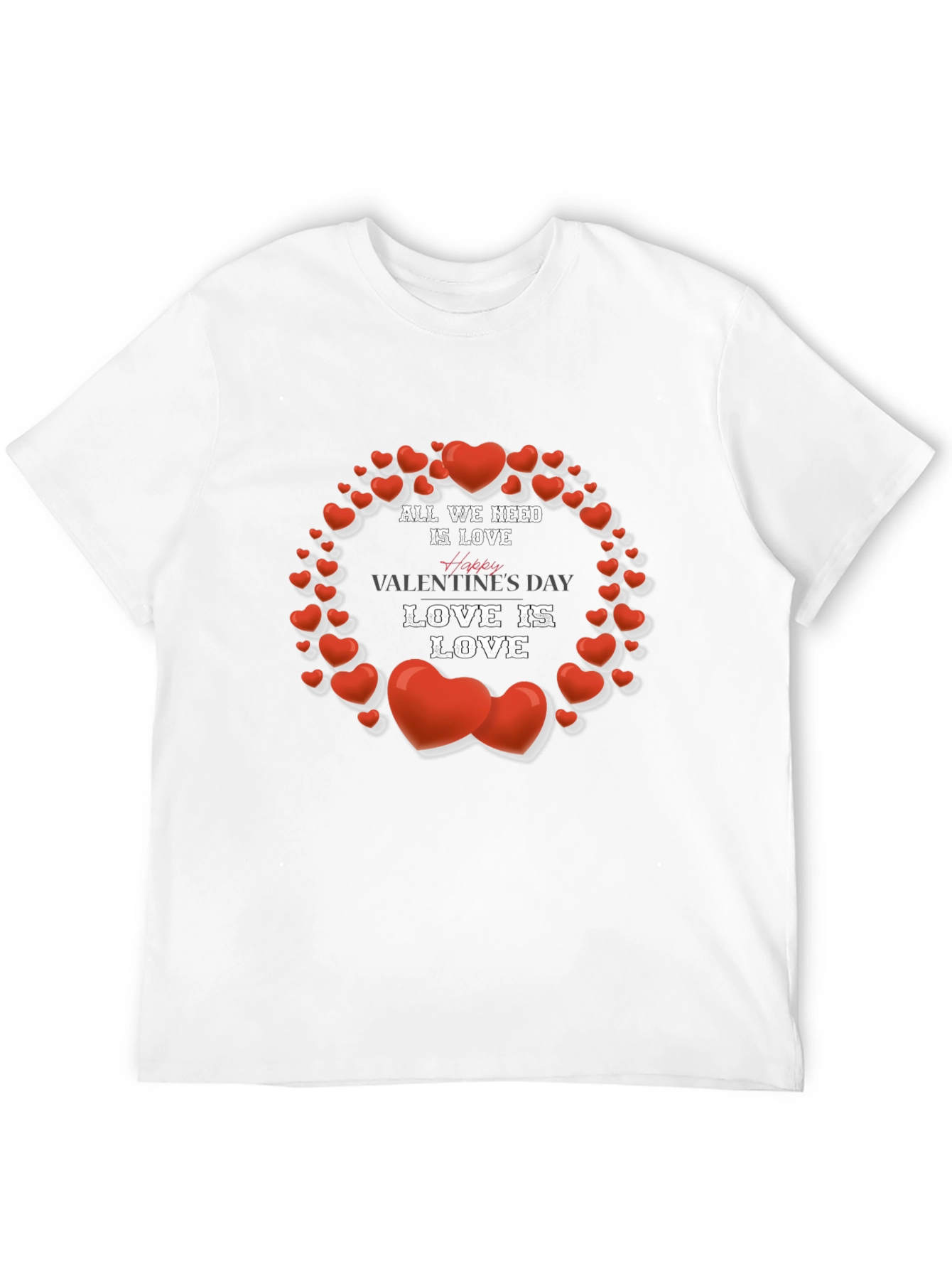 Love is Love Valentines Day Black T-Shirt