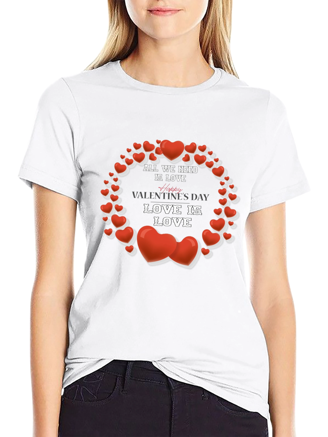 Love is Love Valentines Day Black T-Shirt