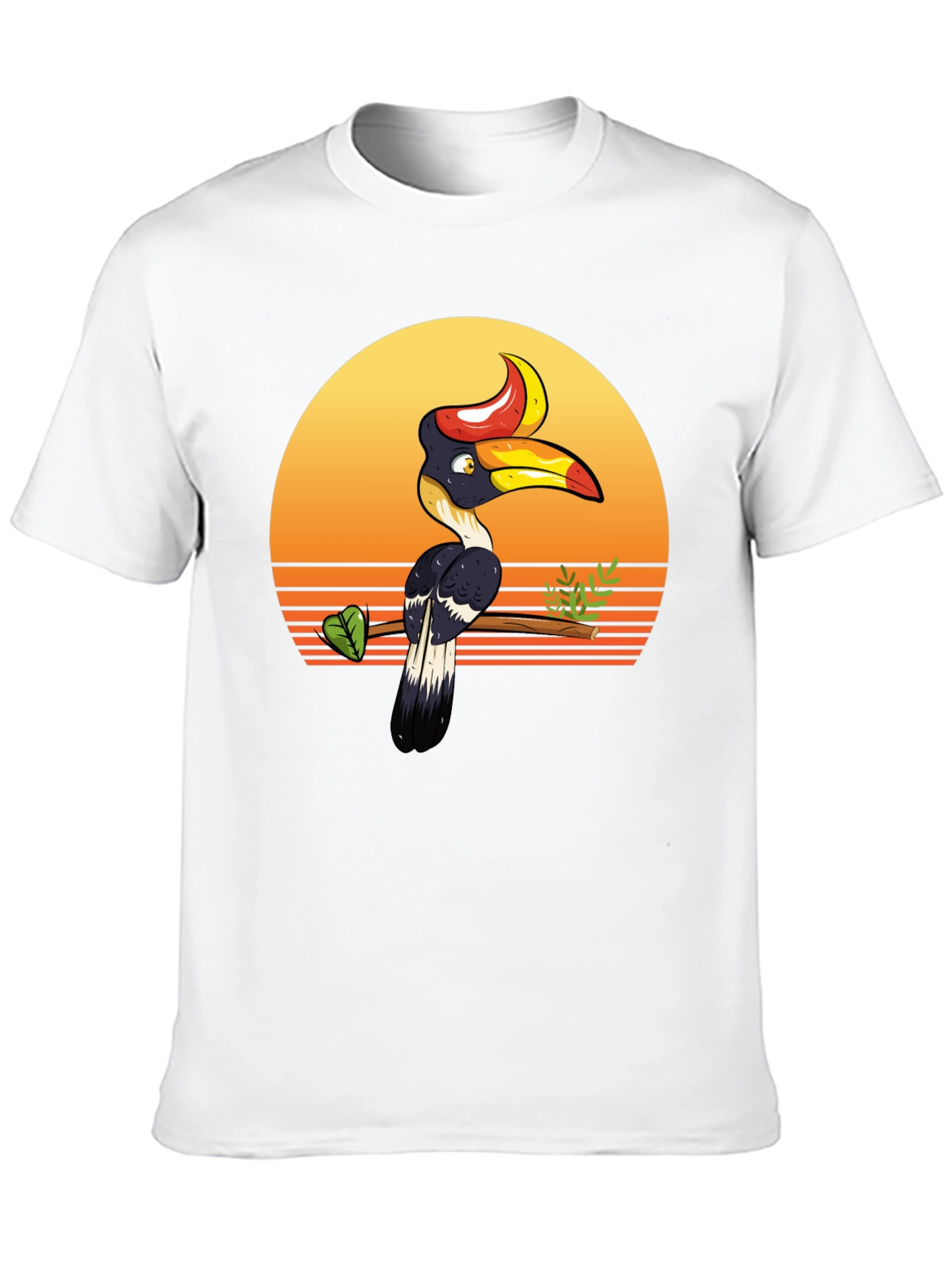 Tropical Hornbill Sunset Graphic Tee
