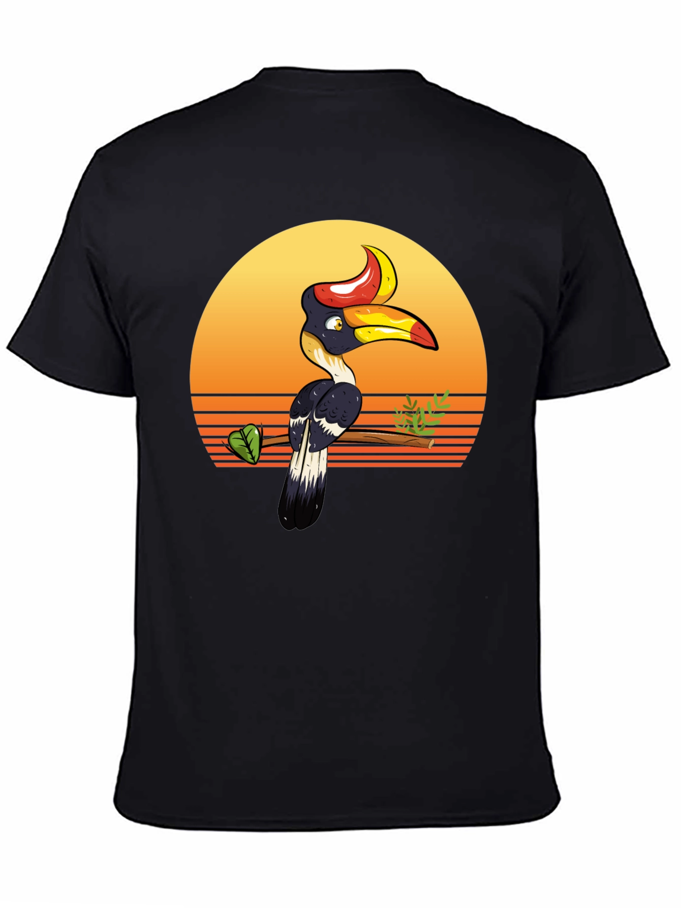 Tropical Hornbill Sunset Graphic Tee