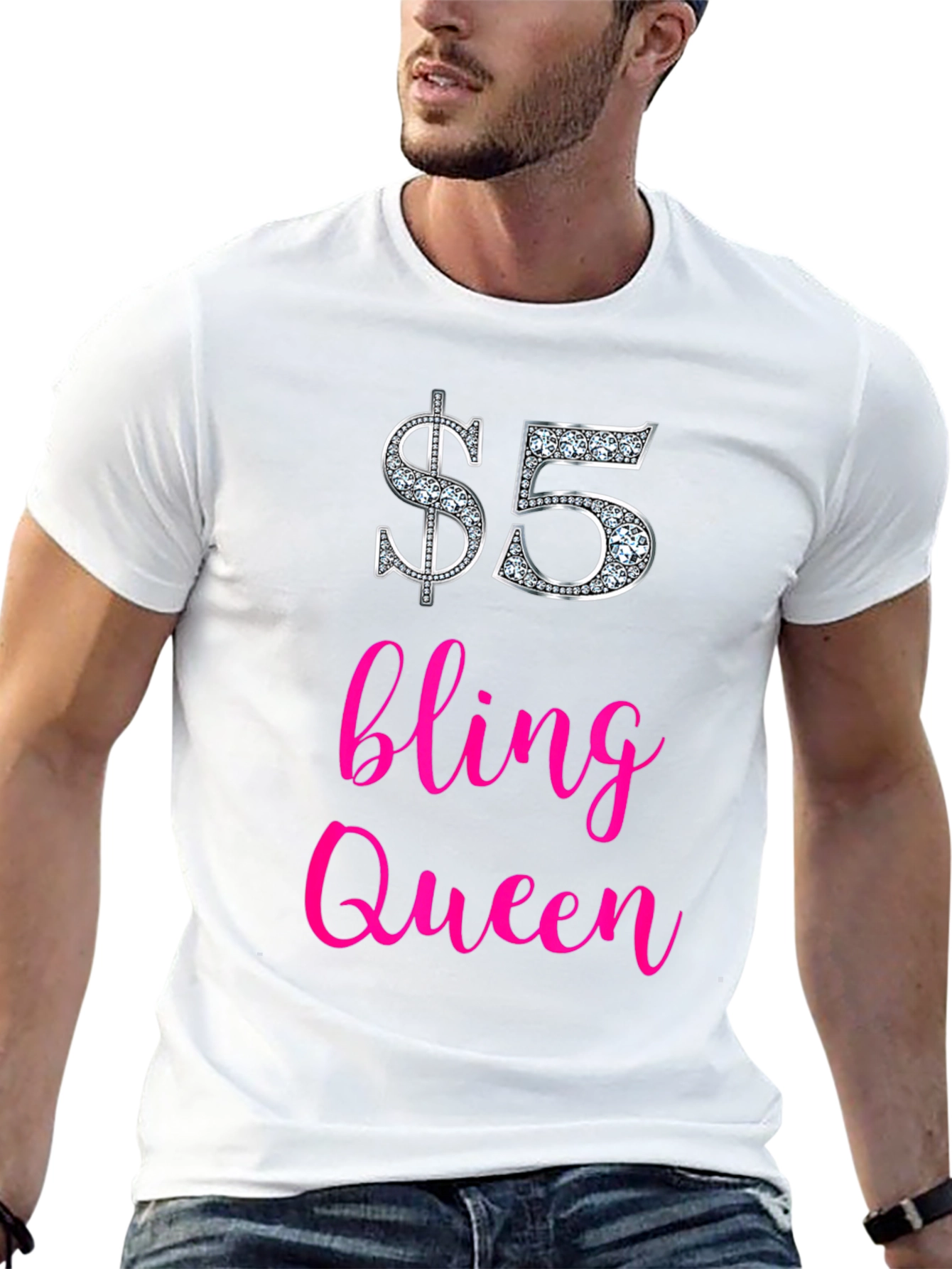$5 Bling Queen Graphic Tee - Statement T-Shirt