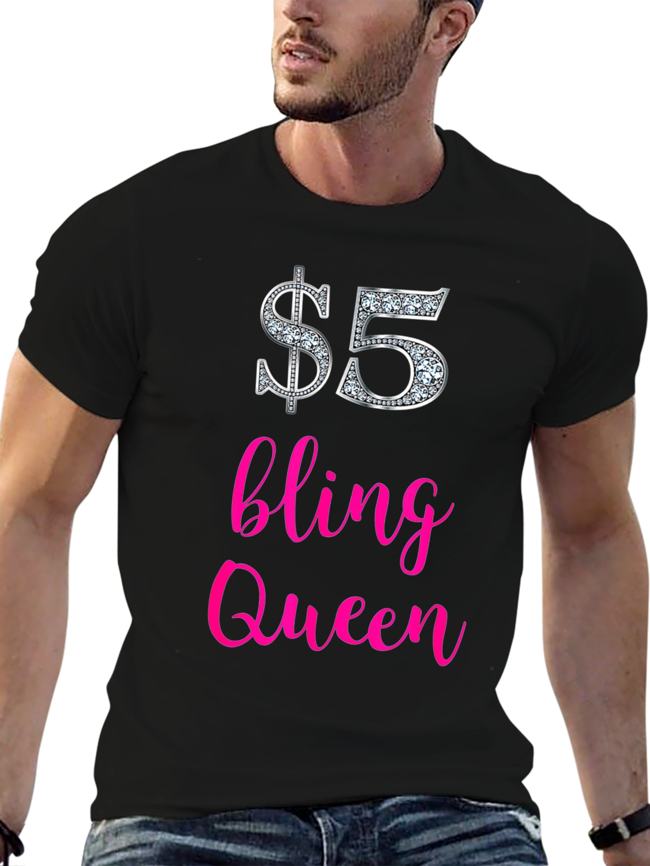 $5 Bling Queen Graphic Tee - Statement T-Shirt