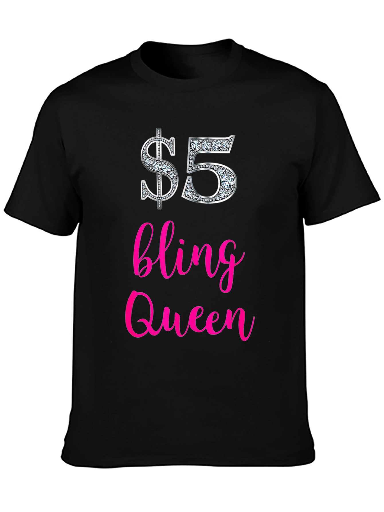$5 Bling Queen Graphic Tee - Statement T-Shirt
