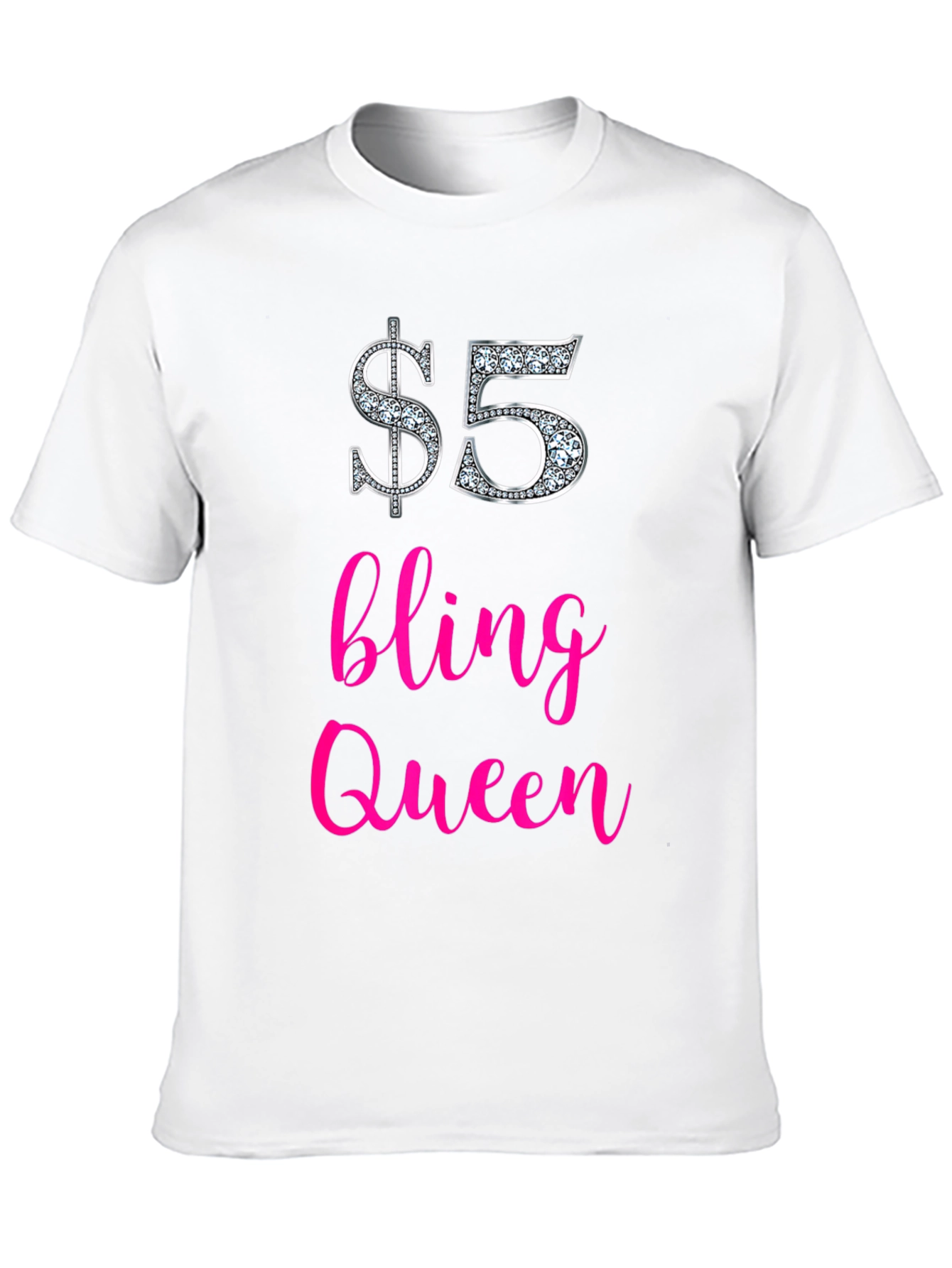 $5 Bling Queen Graphic Tee - Statement T-Shirt