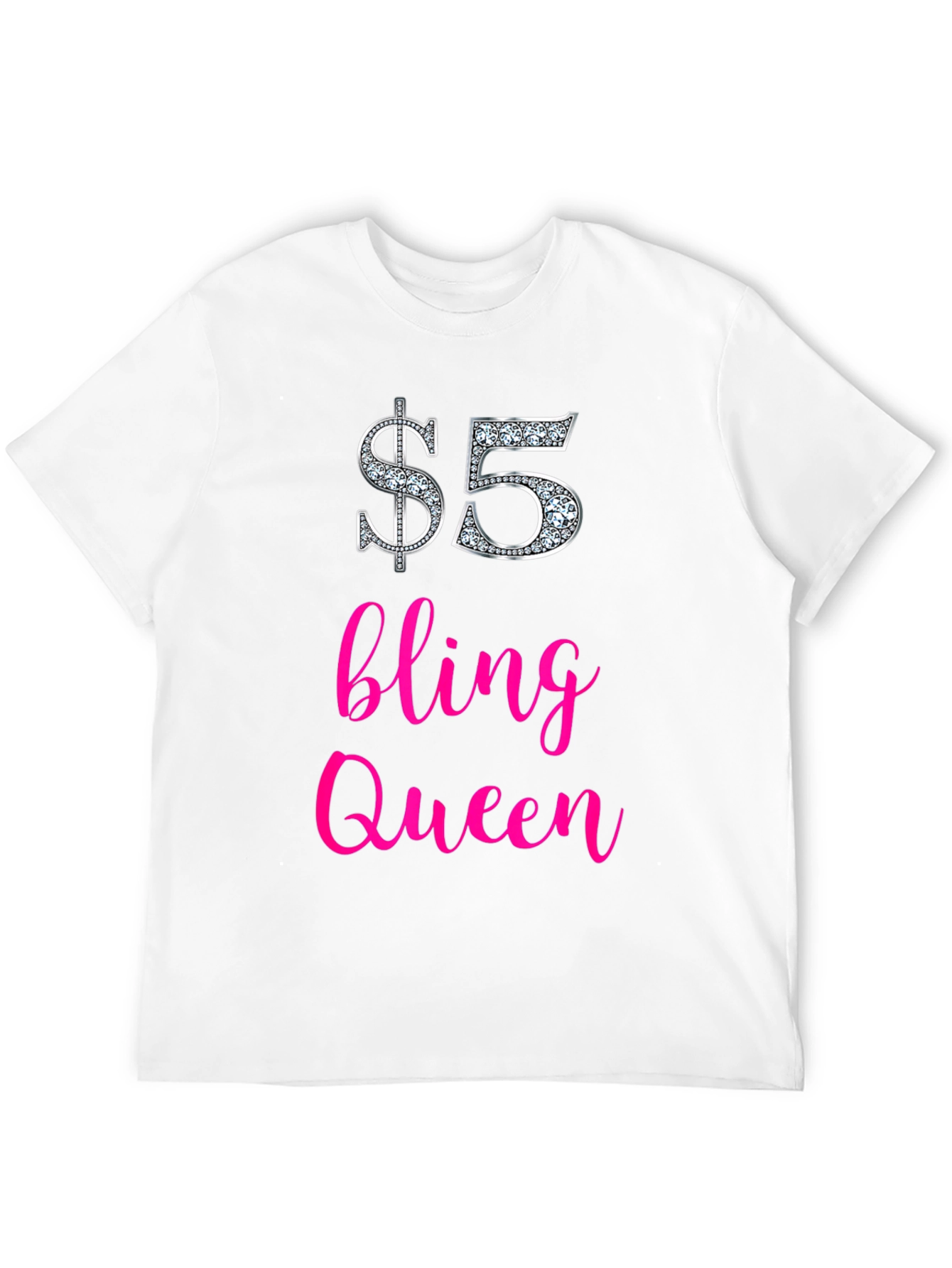 $5 Bling Queen Graphic Tee - Statement T-Shirt