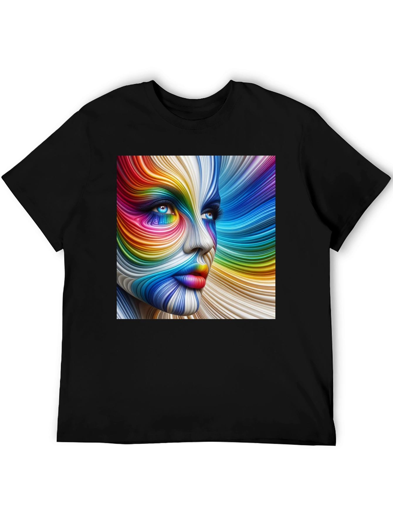 Rainbow Face Graphic T-Shirt - Vivid Art Tee