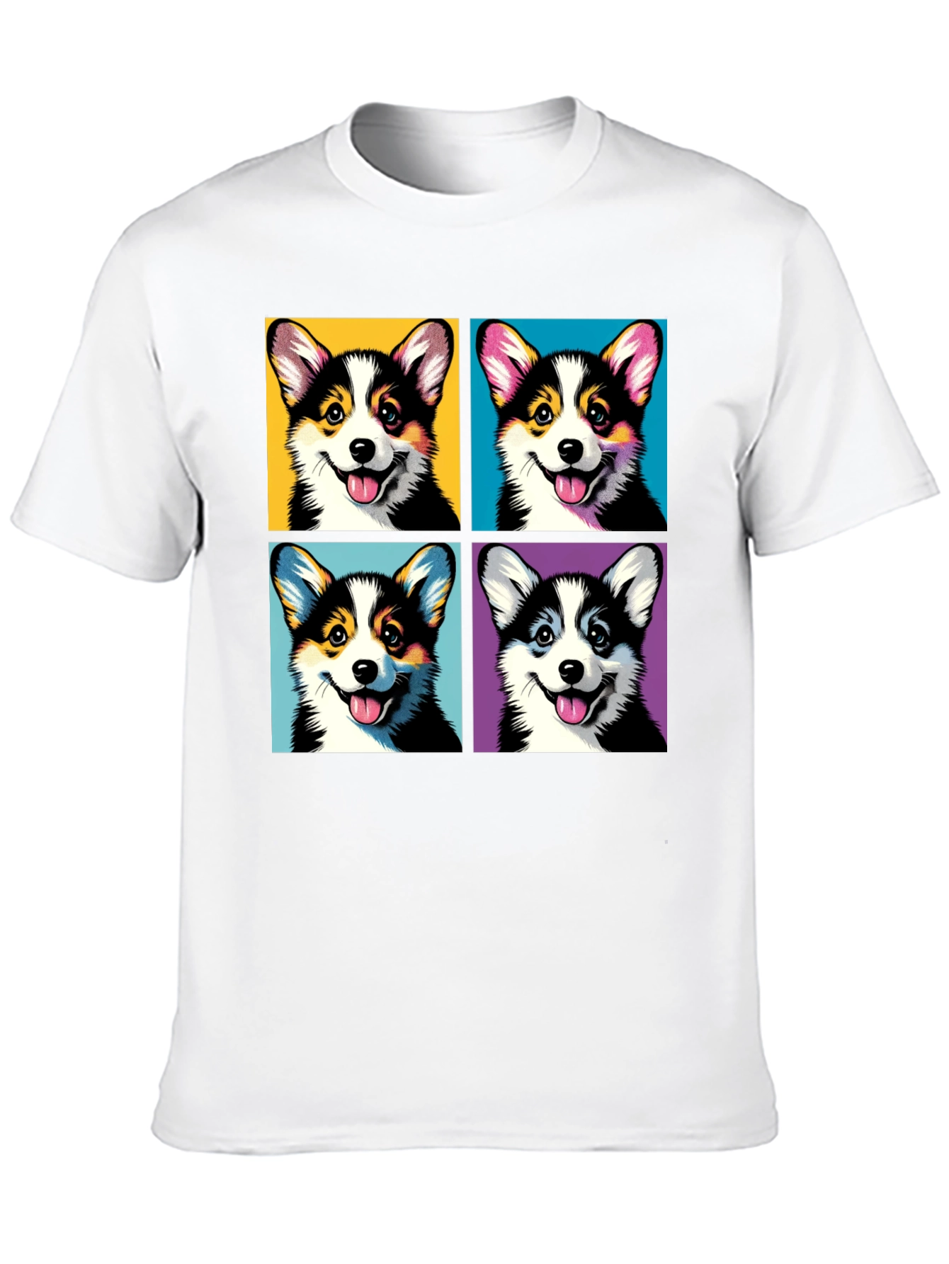 Corgi Pop Art Black T-Shirt