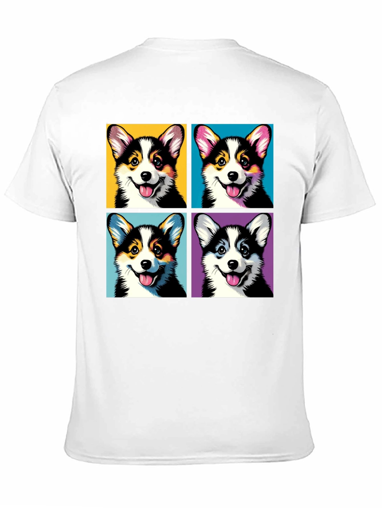 Corgi Pop Art Black T-Shirt