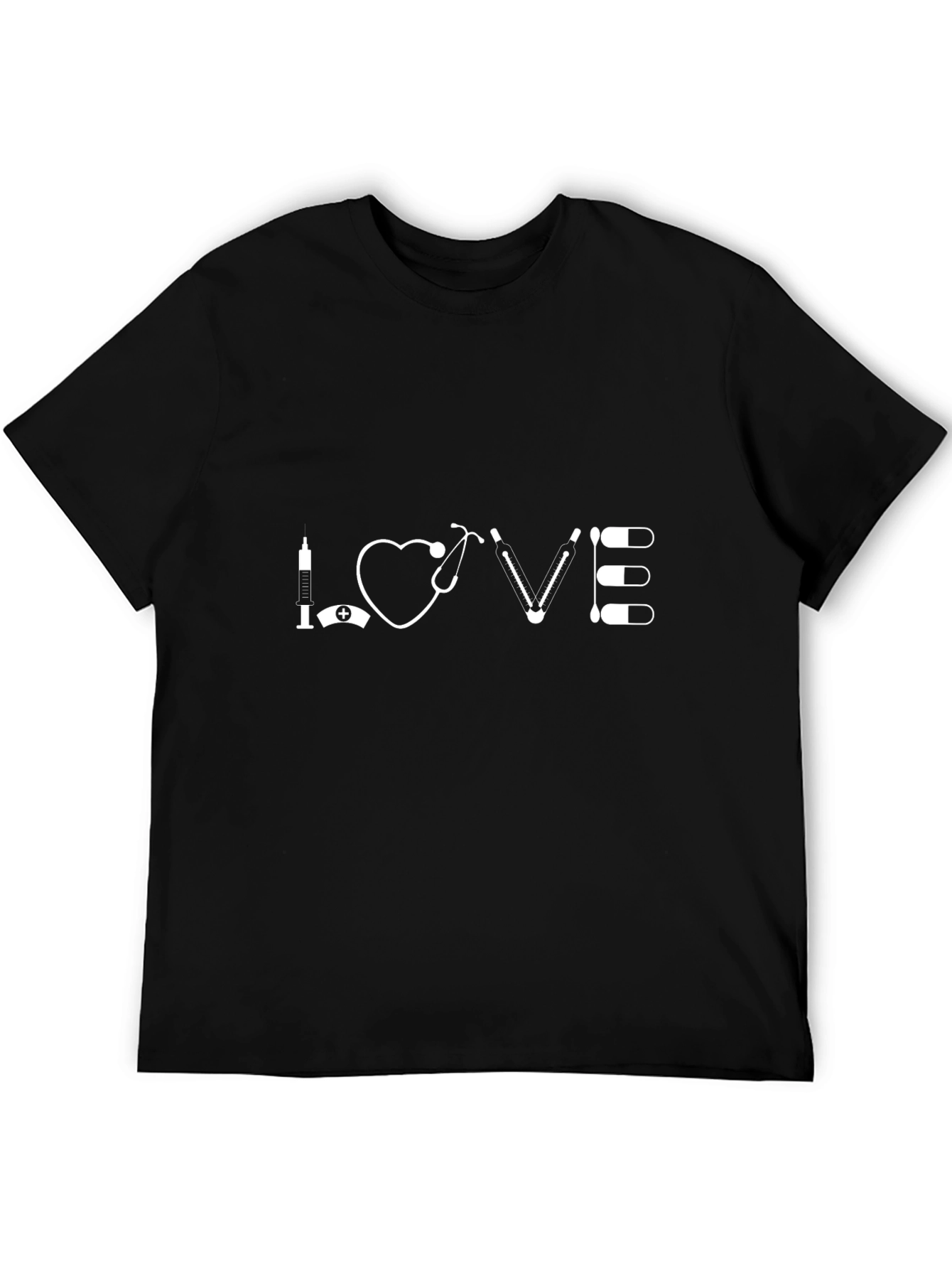 Nurse Love Black T-Shirt Medical Appreciation Graphic Tee