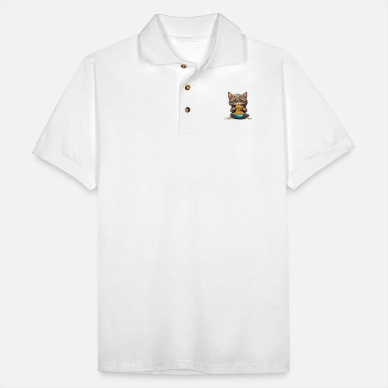A cat eats pasta shirt