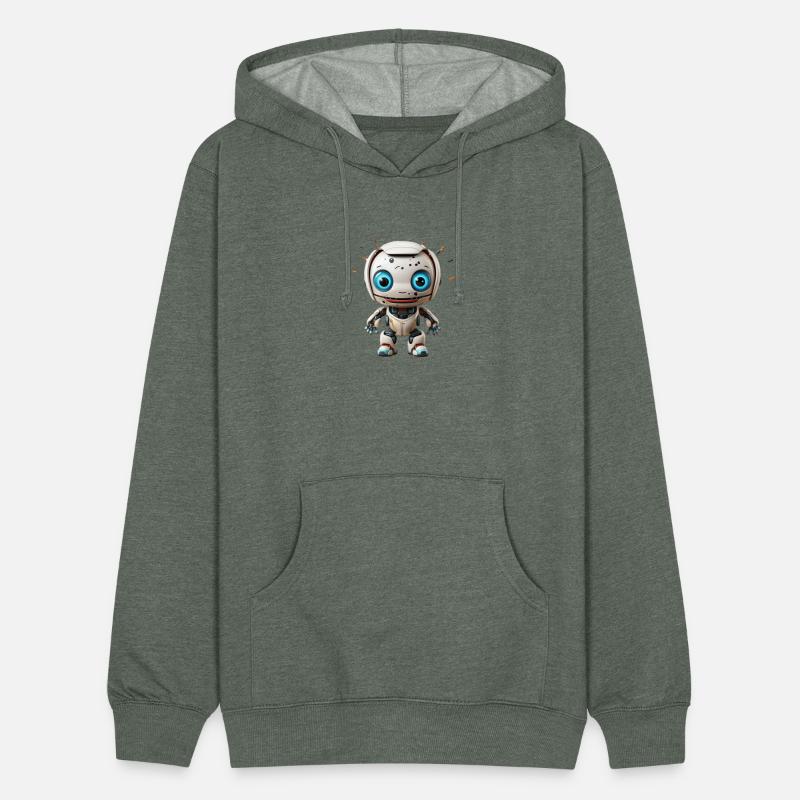 A charming kawaii style robot with a cheerful