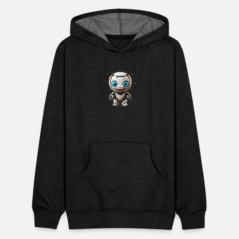 A charming kawaii style robot with a cheerful