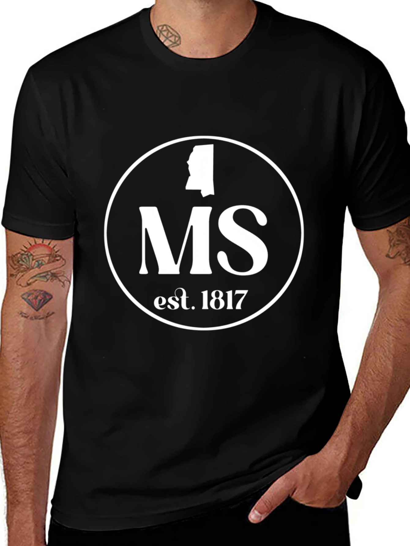 Mississippi State Tee - Est. 1817 - Black