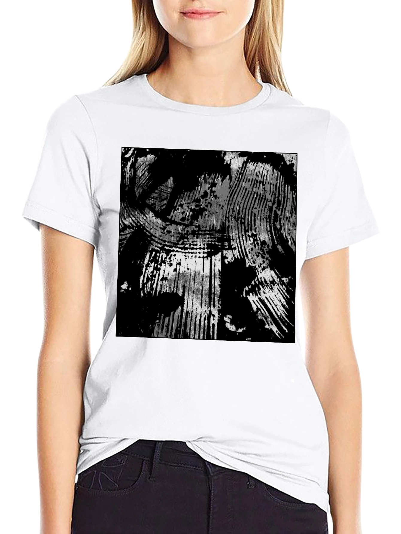 Abstract Black & White Graphic Tee