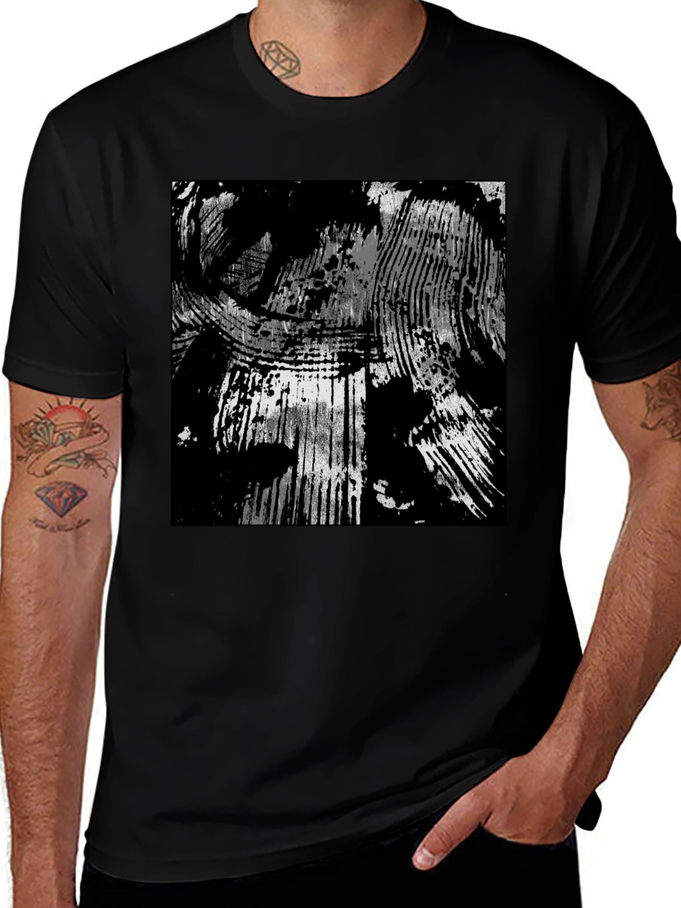Abstract Black & White Graphic Tee