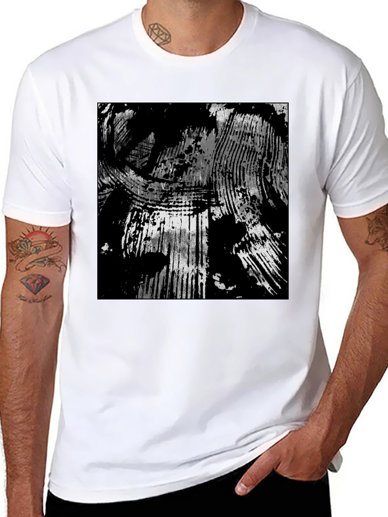 Abstract Black & White Graphic Tee