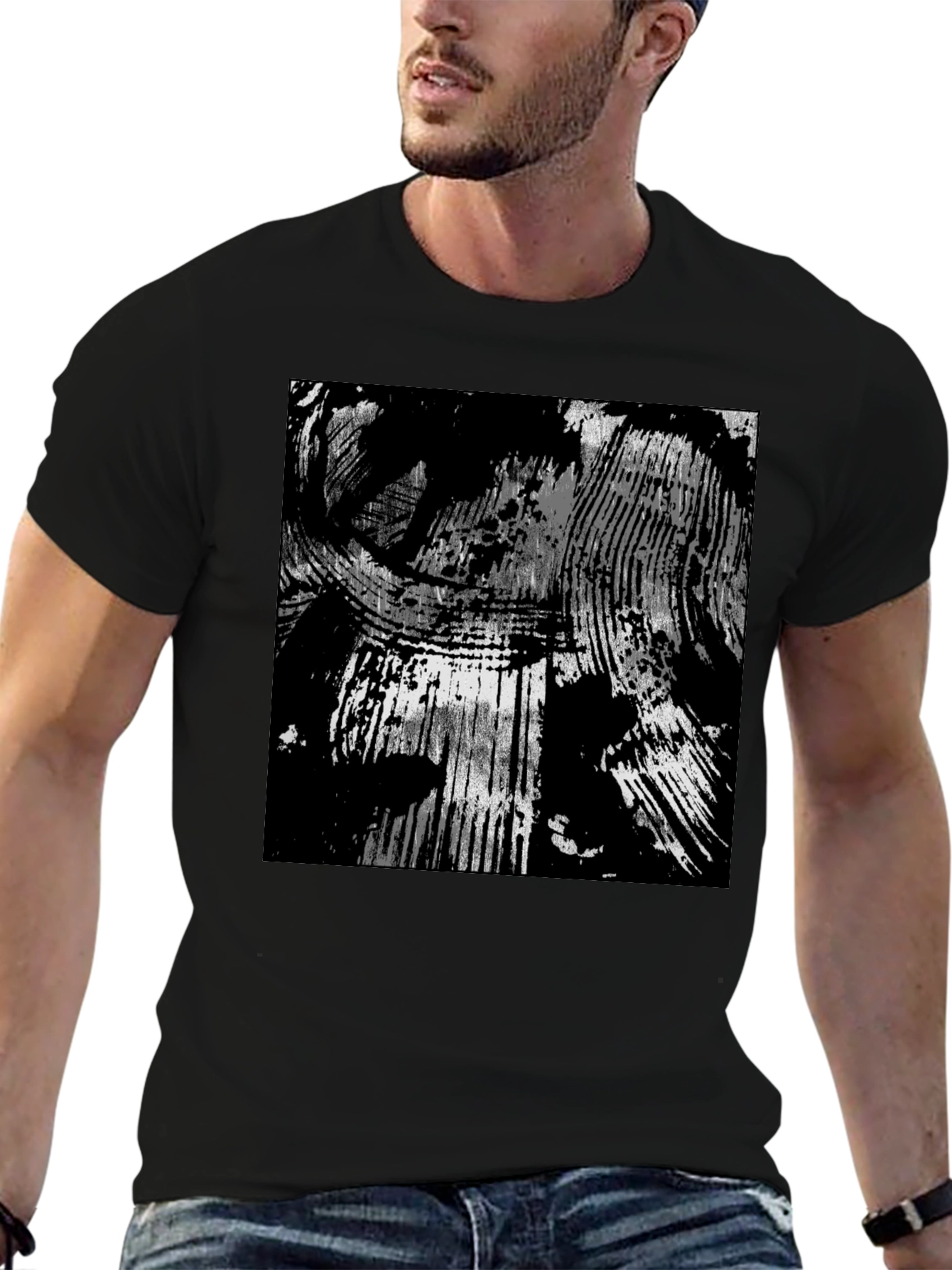 Abstract Black & White Graphic Tee