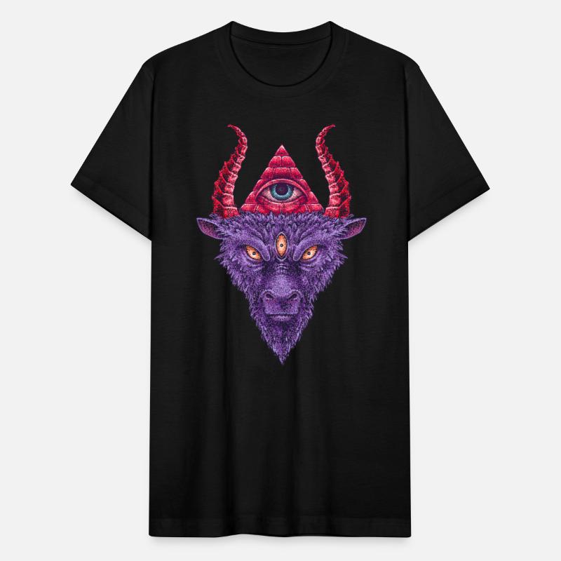 All Seeing Eye Retro Tattoo Style Baphomet Red