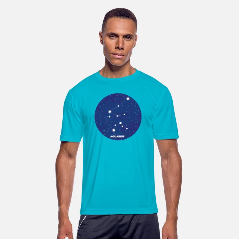 Aquarius Constellation in Starry Dark Blue Night