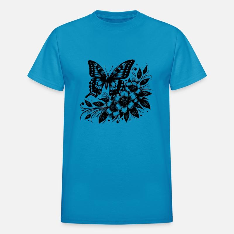 Artful Tattoo Nature Design Flowers And Wings