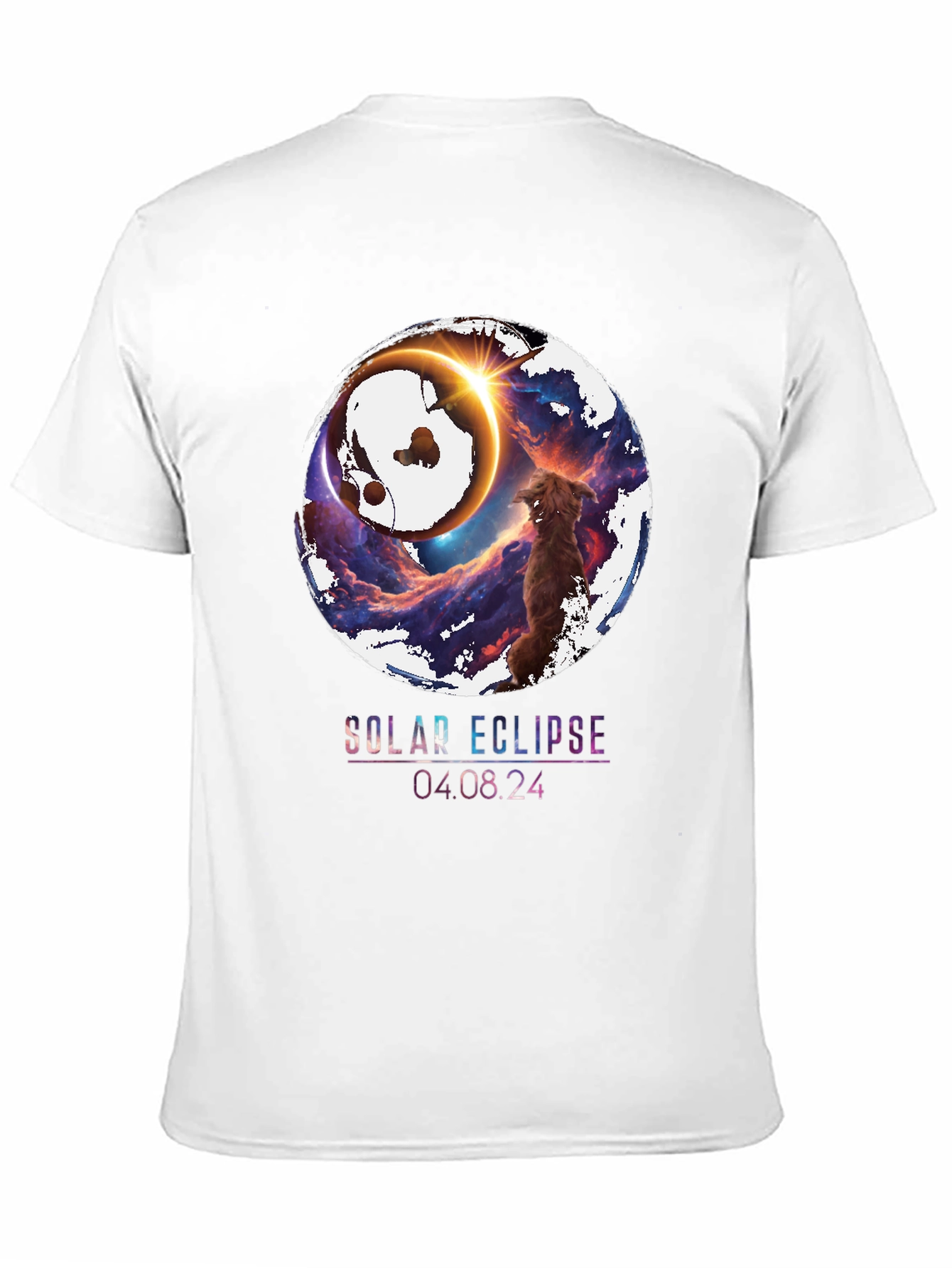 Solar Eclipse Dog Graphic Tee - April 8 2024