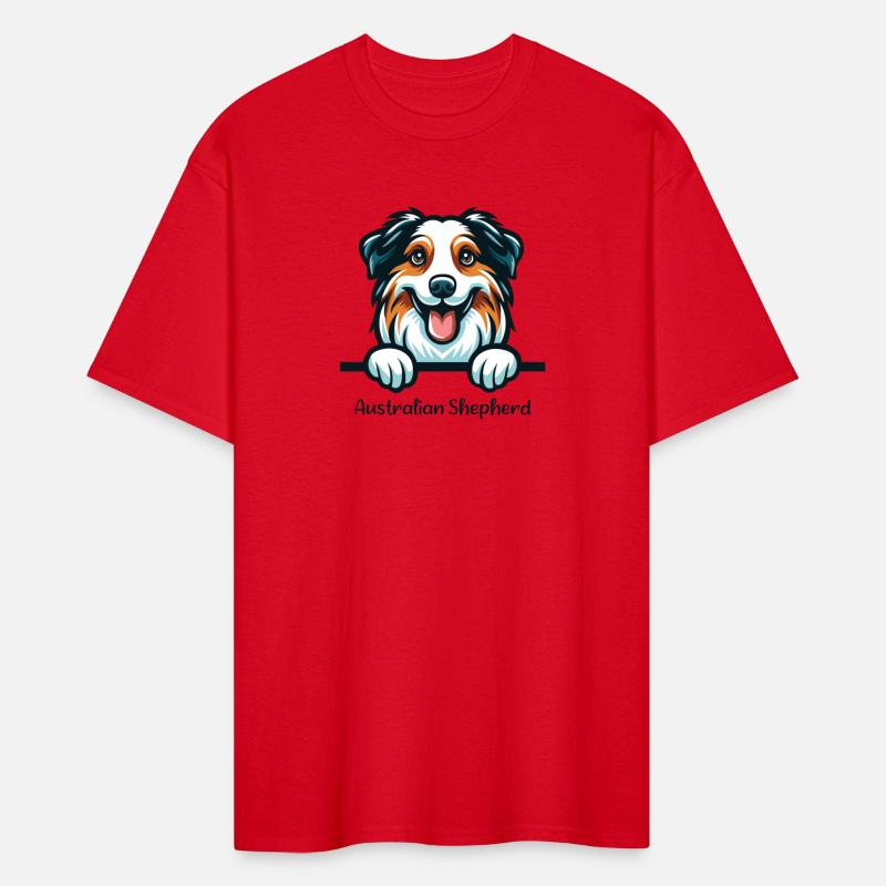 Australian Shepherd Peeking Face T-shirt Design