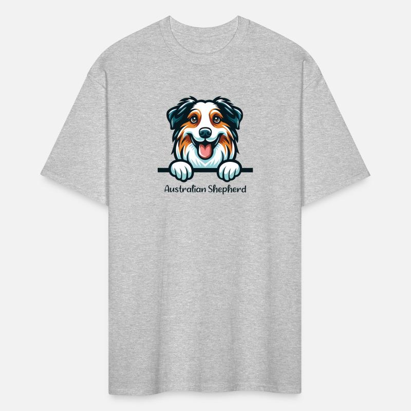 Australian Shepherd Peeking Face T-shirt Design