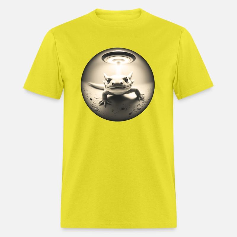 Axolotl in a cool pose for a selfie with UFO