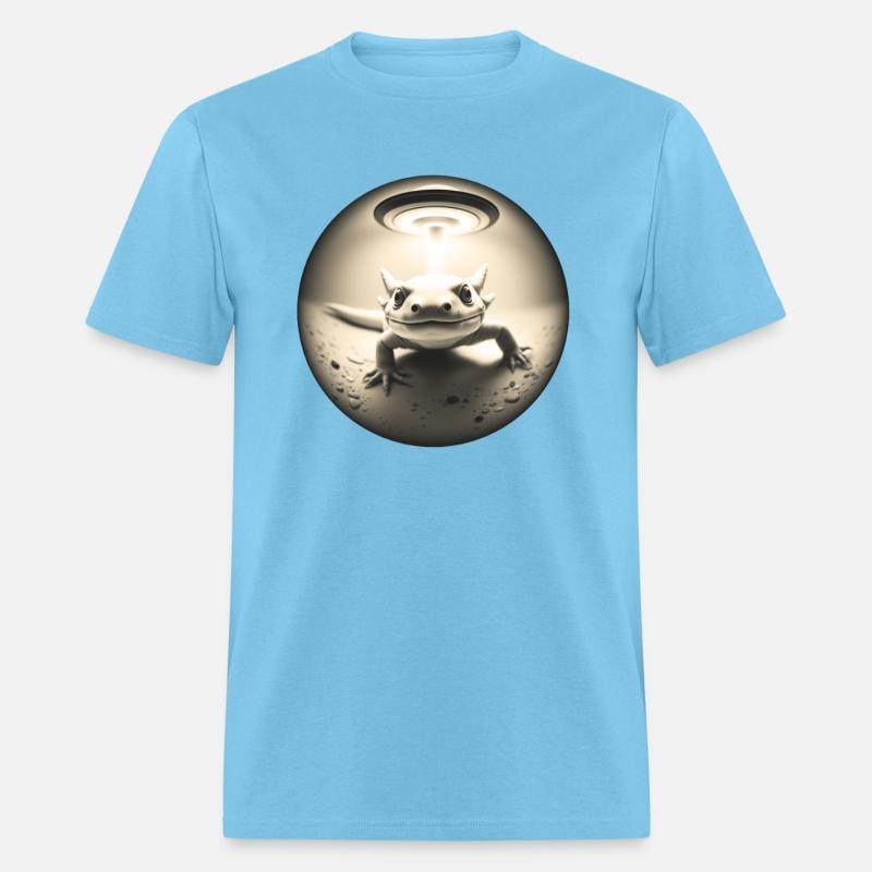 Axolotl in a cool pose for a selfie with UFO