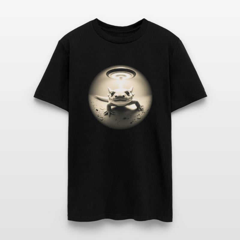 Axolotl in a cool pose for a selfie with UFO