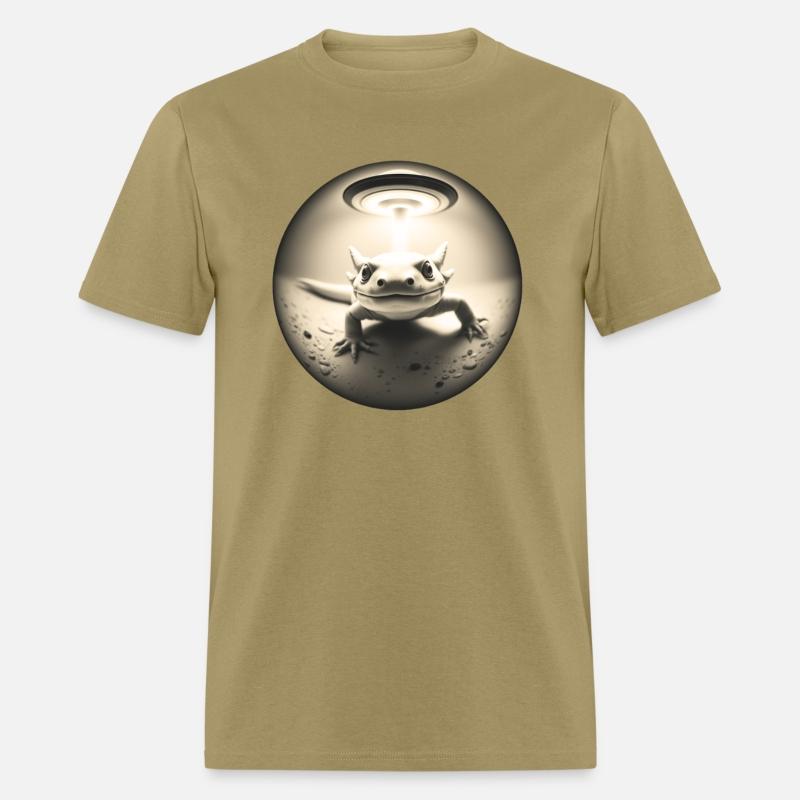 Axolotl in a cool pose for a selfie with UFO