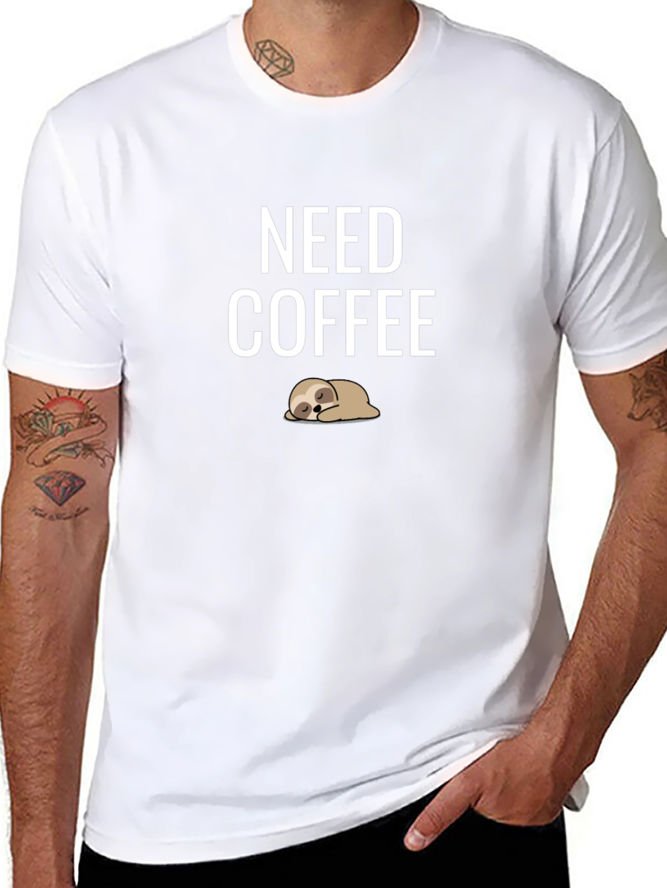 Need Coffee Sloth Graphic Tee