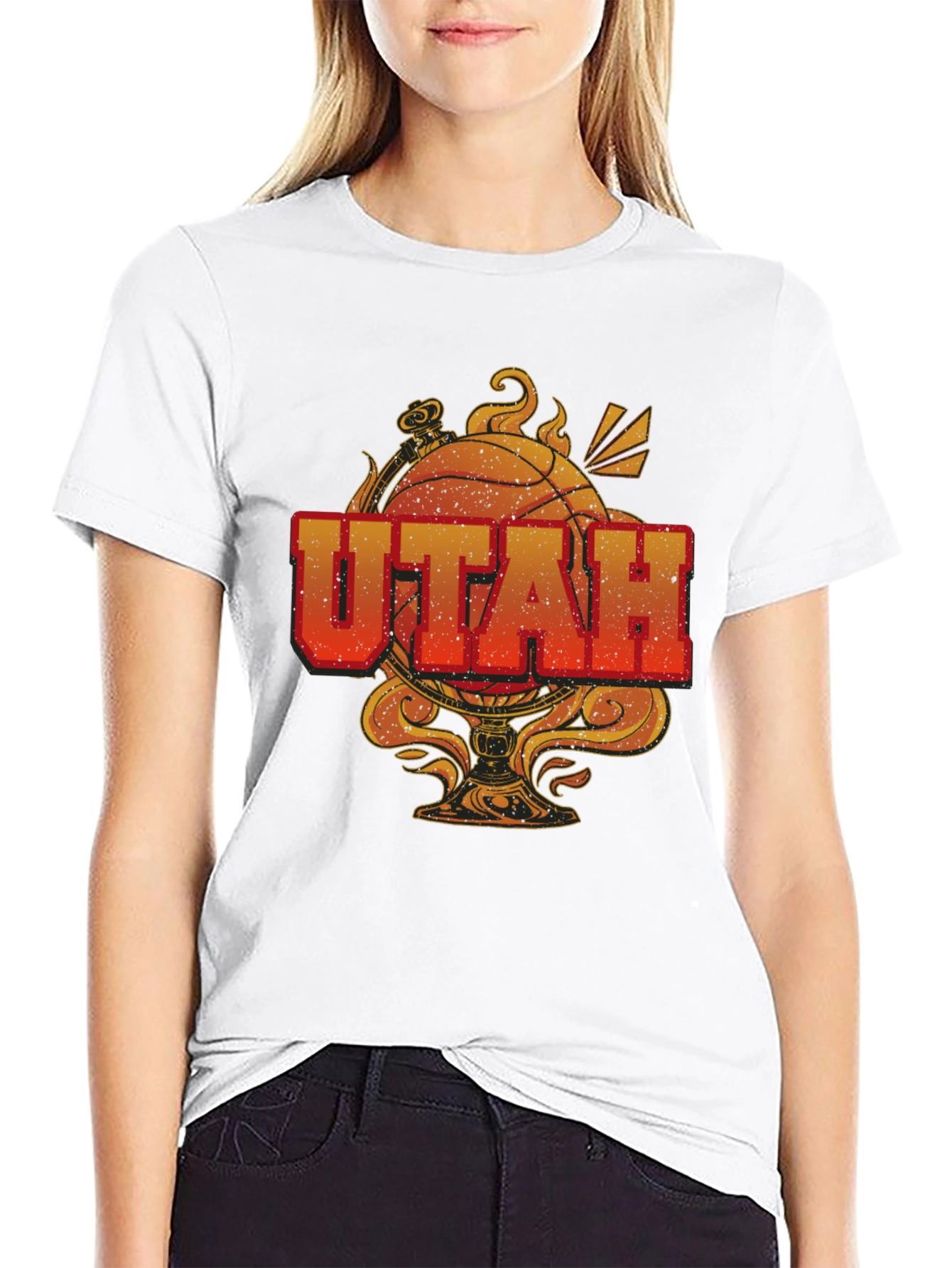 Utah Basketball Graphic T-Shirt - Black