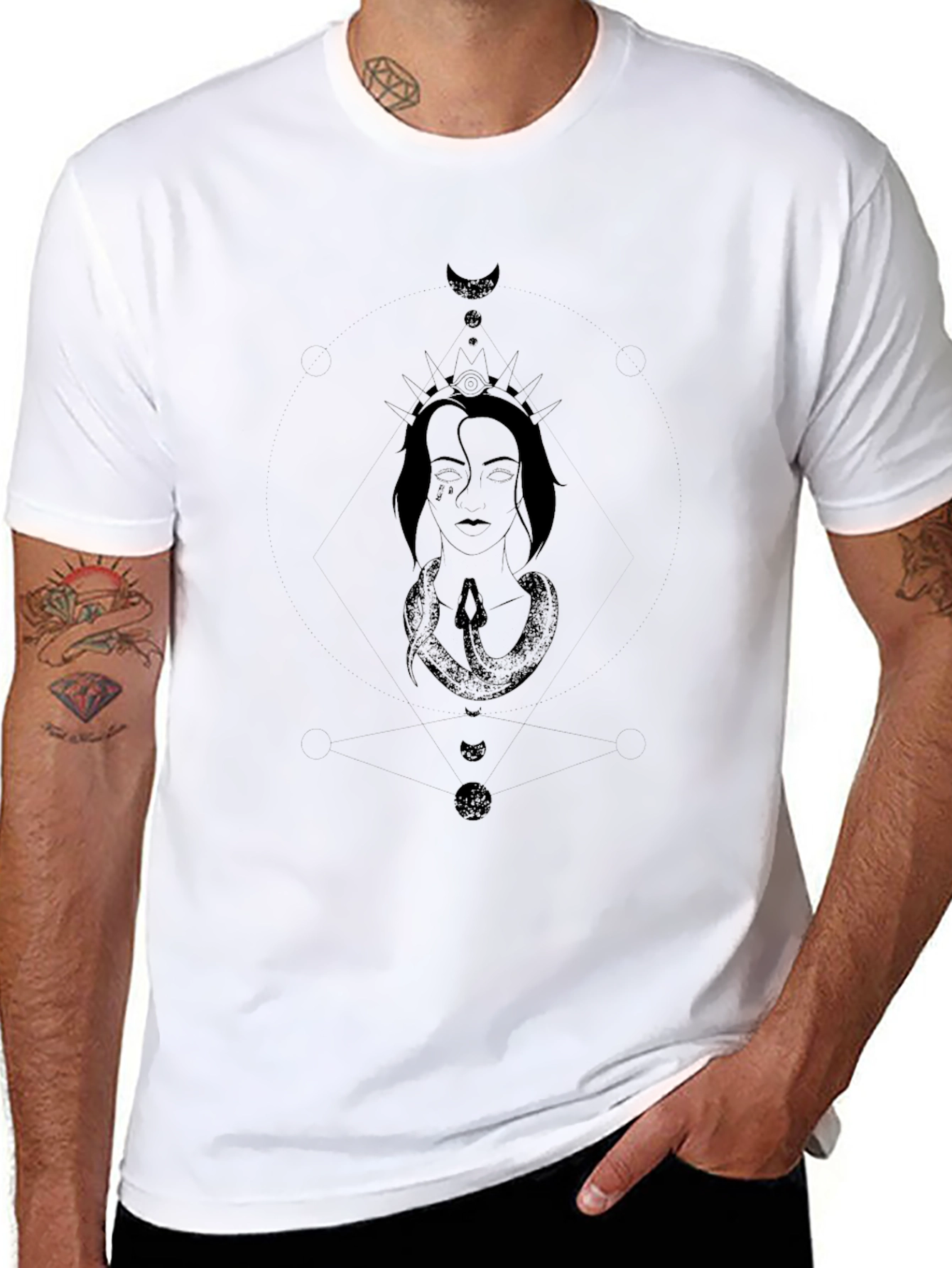 Mystic Serpent Crown Graphic T-Shirt