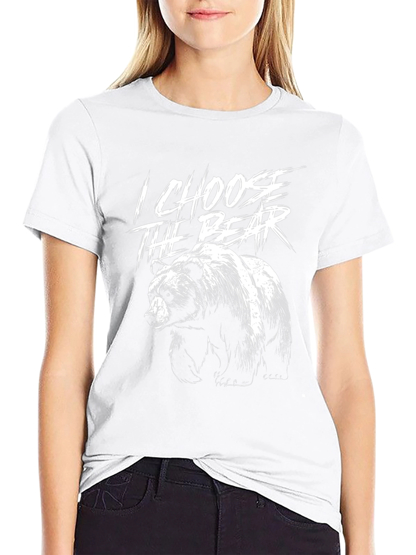 I Choose The Bear Black Graphic Tee