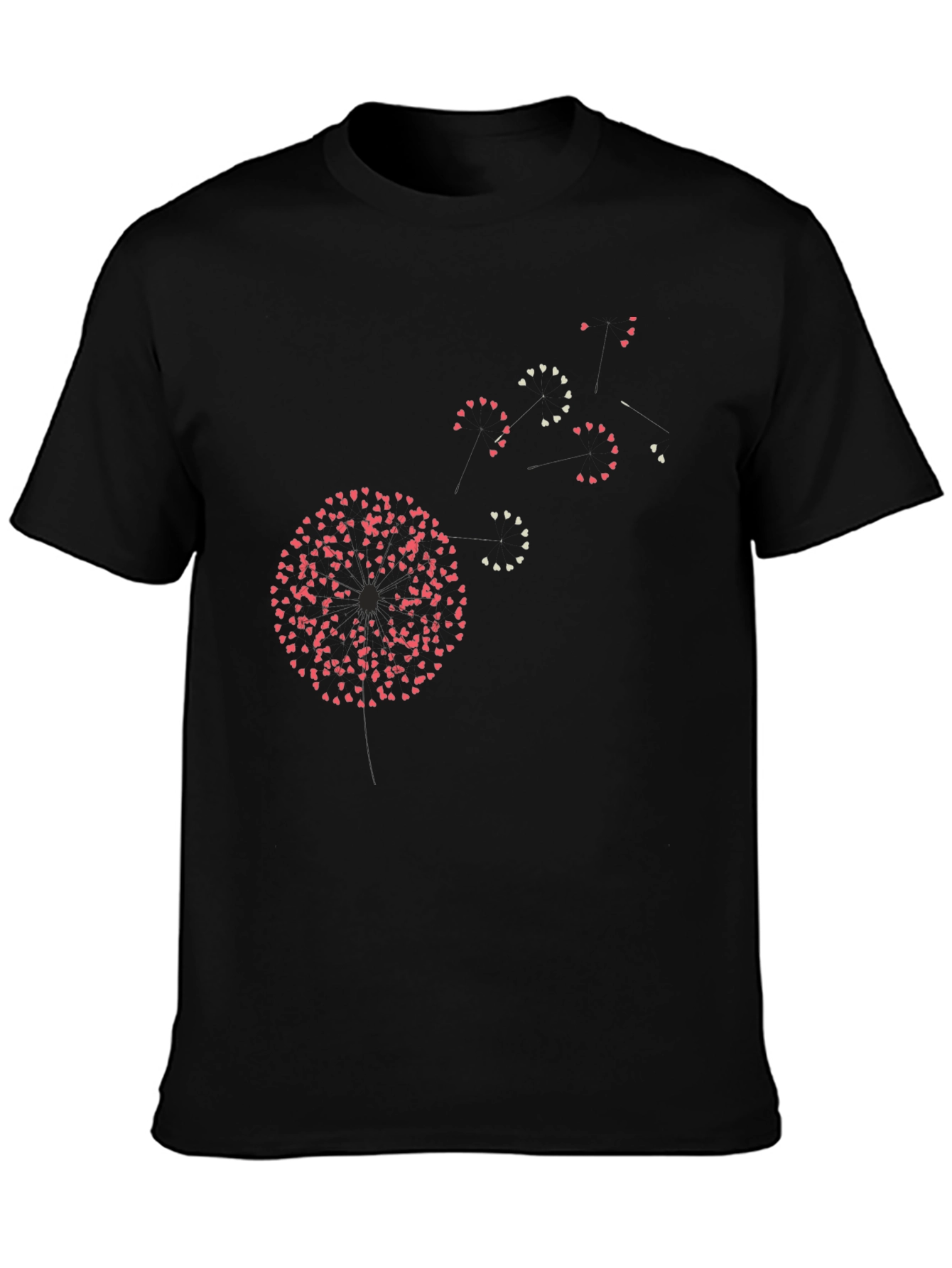 Heart Dandelion Black Graphic Tee