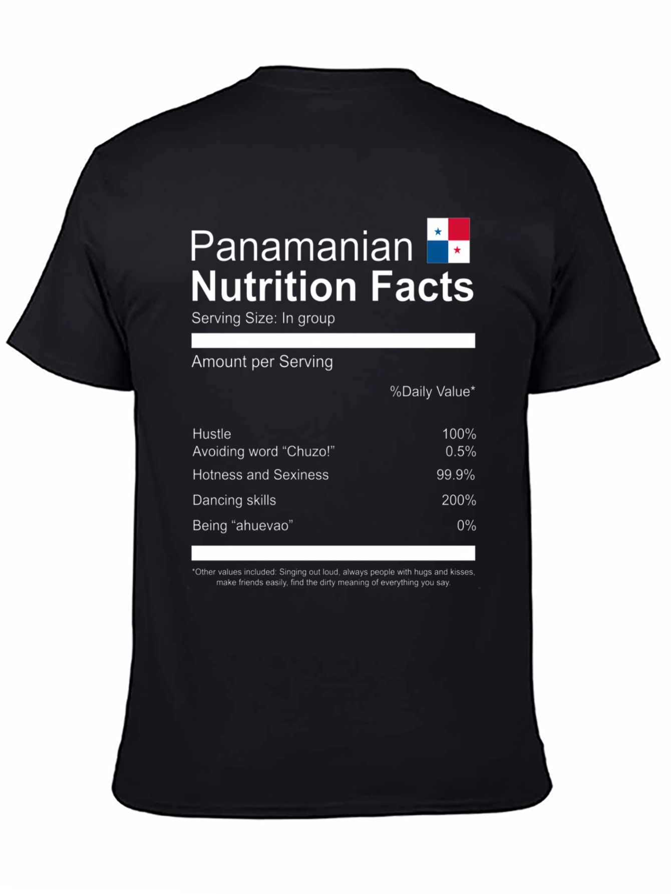 Panamanian Nutrition Facts Funny T-Shirt