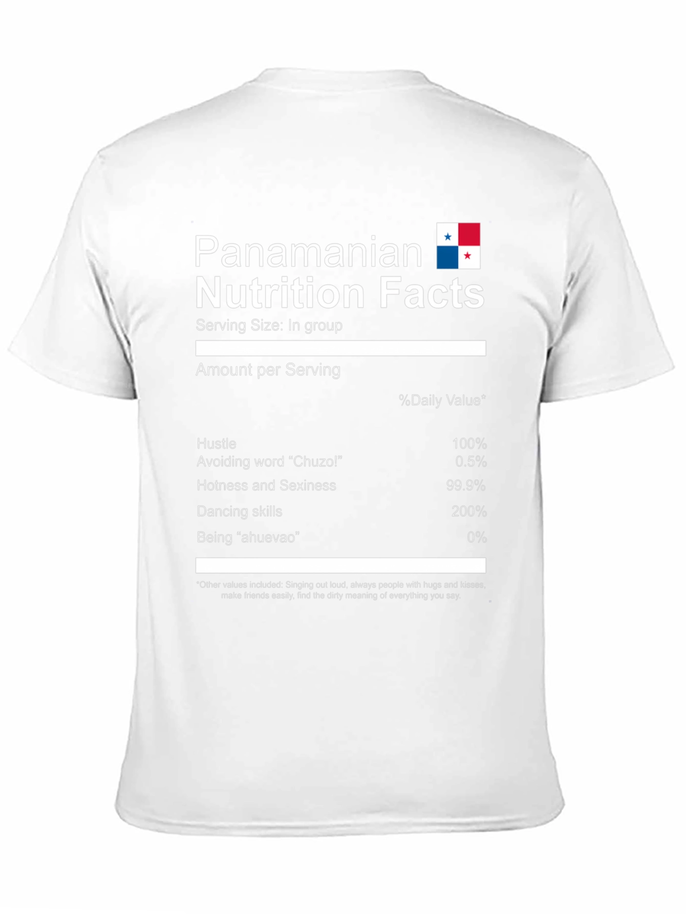 Panamanian Nutrition Facts Funny T-Shirt