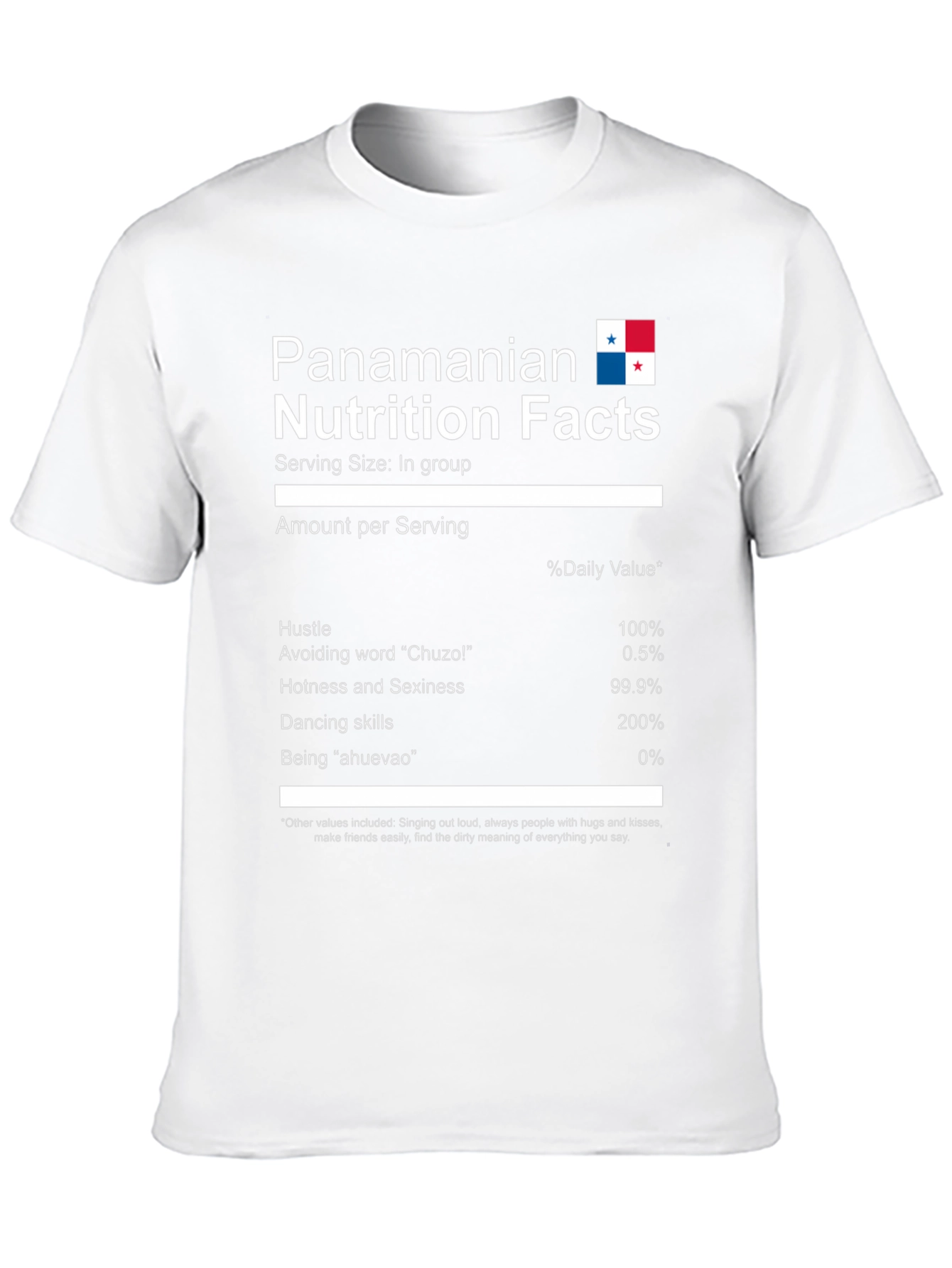 Panamanian Nutrition Facts Funny T-Shirt