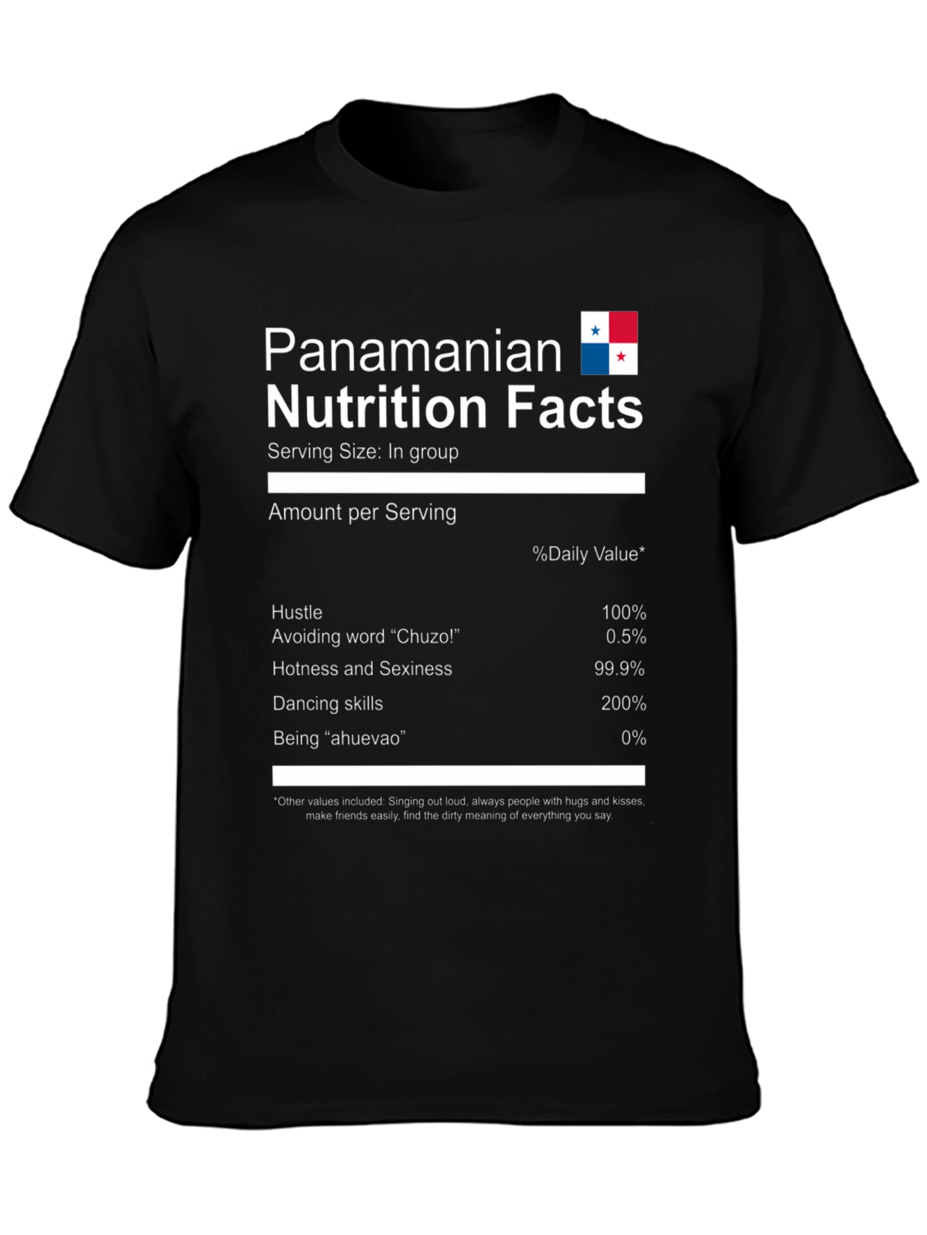 Panamanian Nutrition Facts Funny T-Shirt