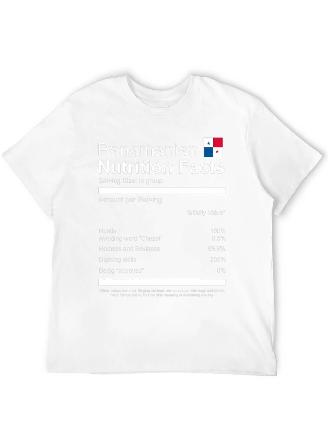 Panamanian Nutrition Facts Funny T-Shirt