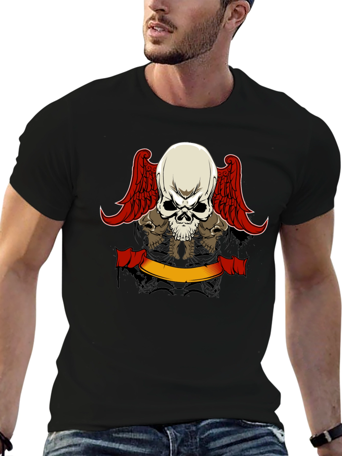Skull Wings Graphic T-Shirt