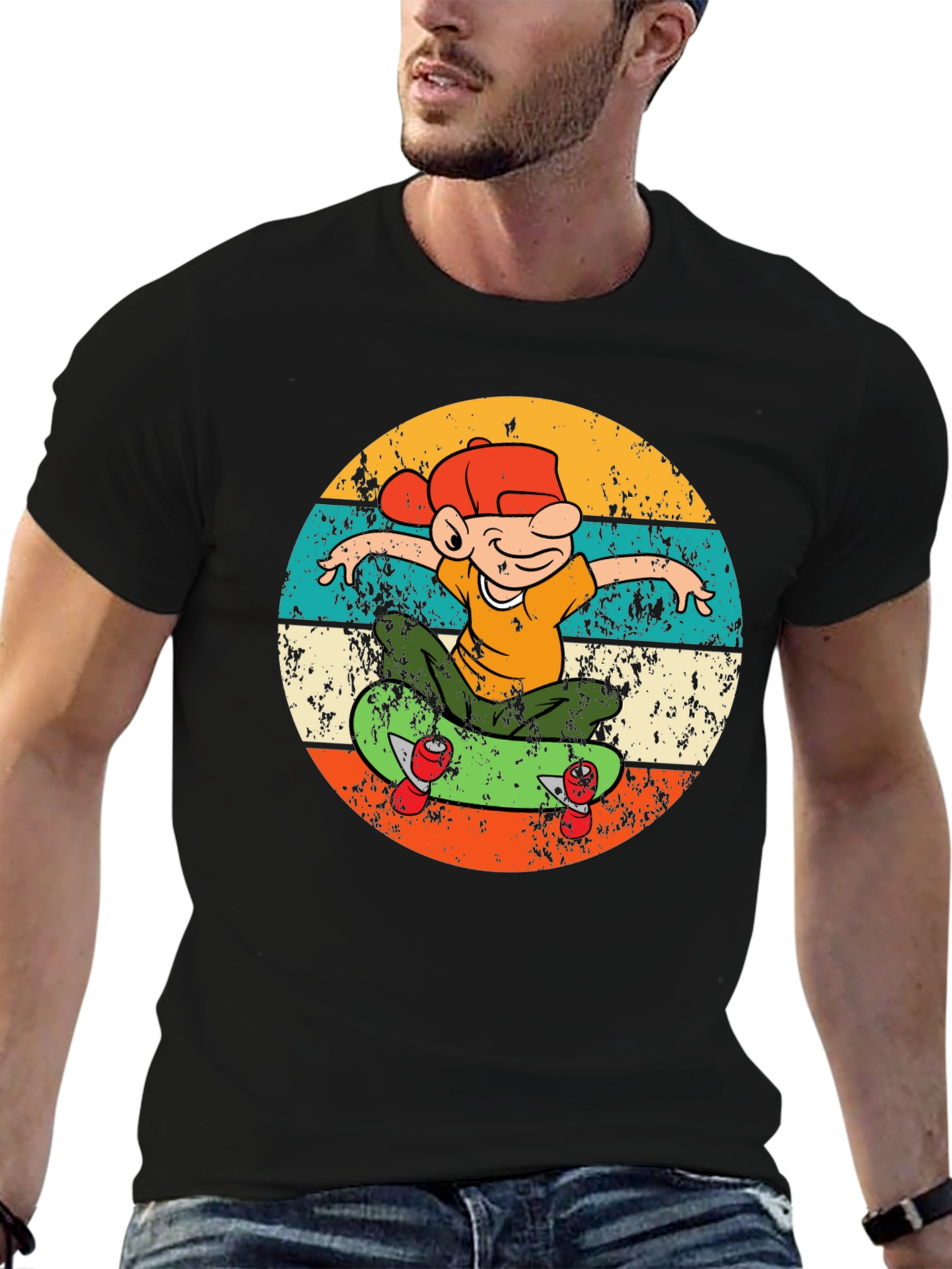 Retro Skateboard Kid Graphic Tee - Cool & Casual