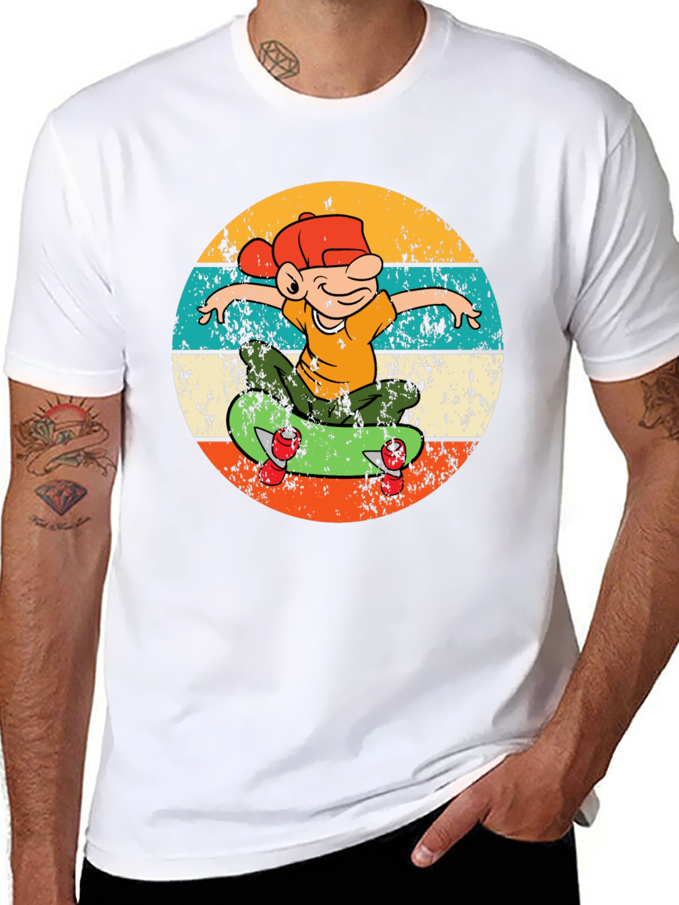 Retro Skateboard Kid Graphic Tee - Cool & Casual