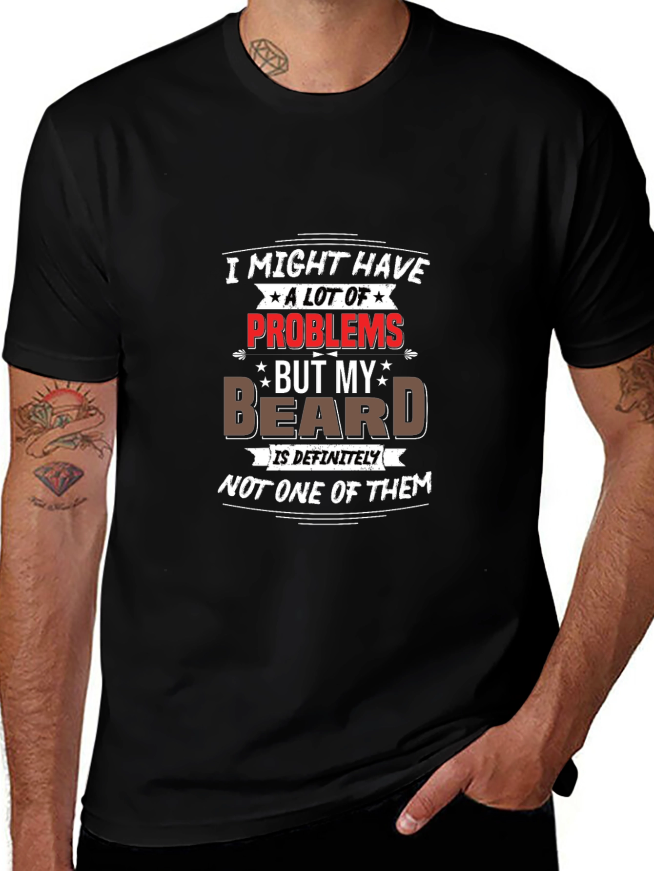 Beard Problems Funny Graphic T-Shirt