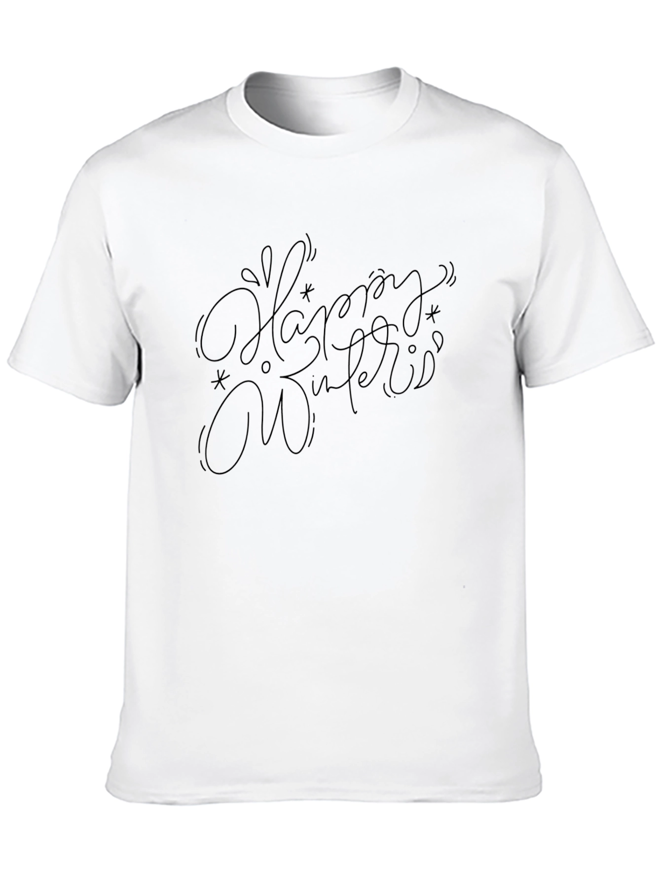 Happy Winter T-Shirt - Stylish Black Tee