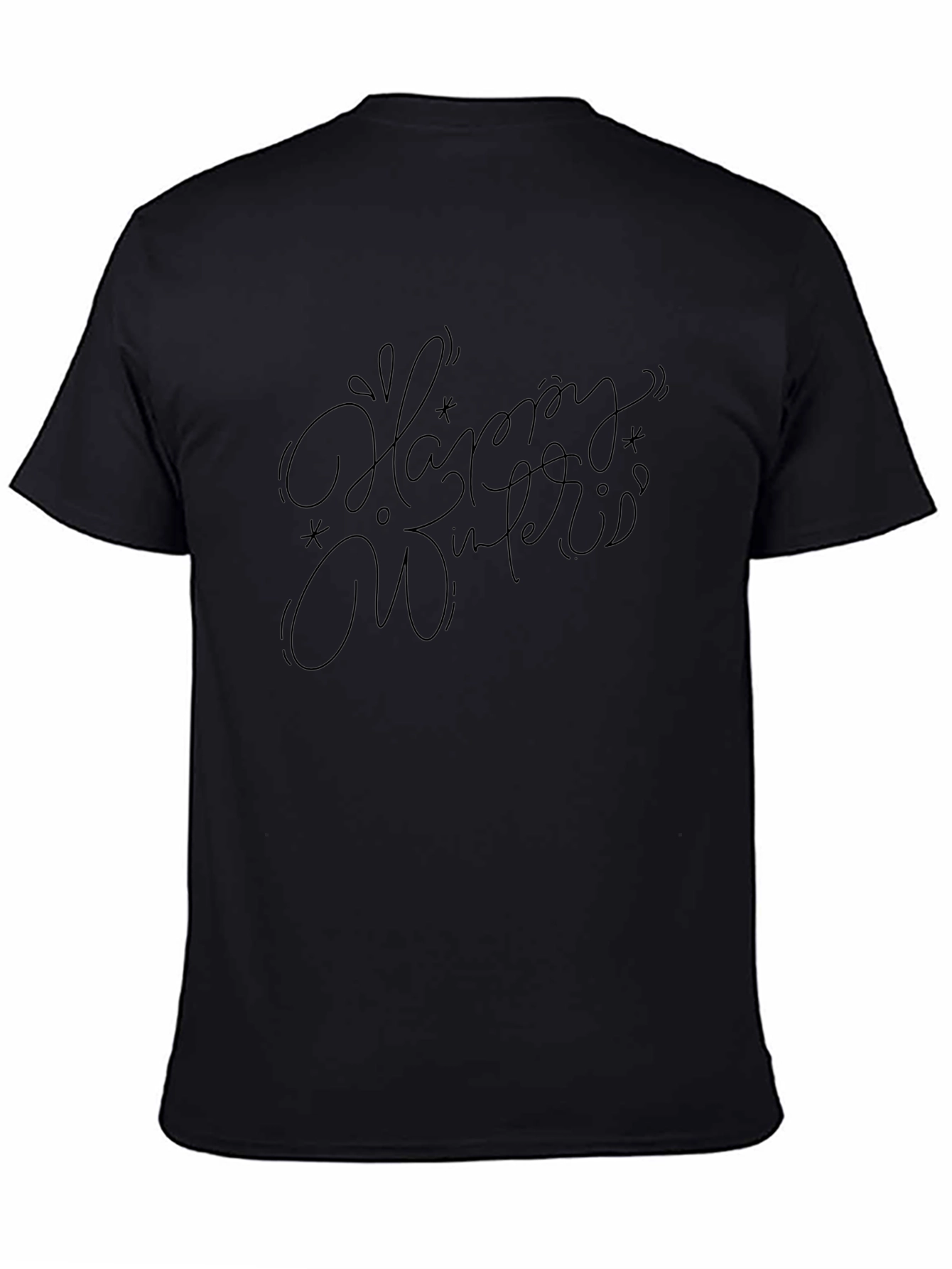 Happy Winter T-Shirt - Stylish Black Tee