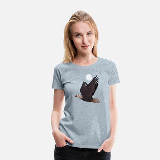 Bald Eagle flying, vintage engraving style