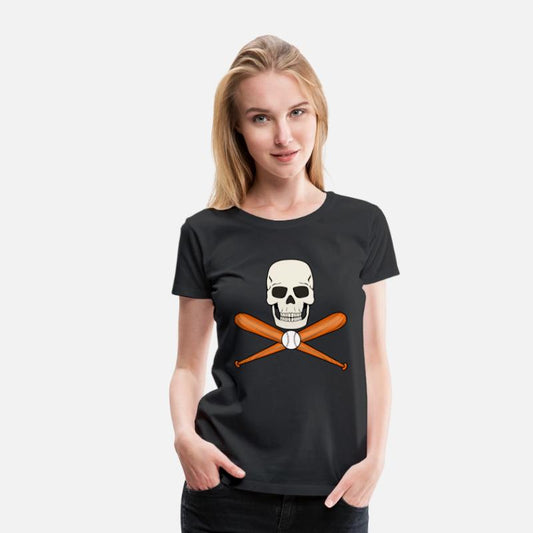 BASEBALL SKULL PIRATE FLAG JOLLY ROGER DESIGN